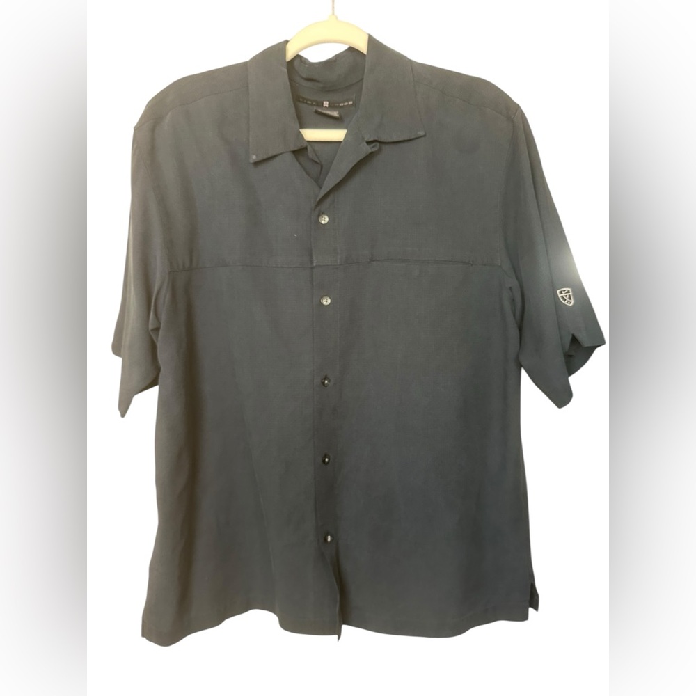 Men's Dark Gray Button-Up Shirt medium